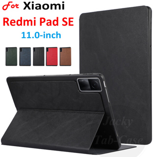 เคสหนัง PU ฝาพับ กันเหงื่อ พร้อมช่องใส่บัตร และขาตั้ง สําหรับ Xiaomi Redmi Pad SE 11 นิ้ว Redmi PadSE 2023 11.0 นิ้ว