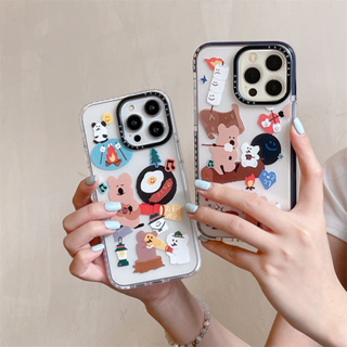 CASE.TIFY Cute persimmon bear Air cushion Phone case for iphone 15 15pro 15promax 14 14pro 14promax 13 13pro 13promax 2023 cartoon  Fashion brand official new design phone case Cute beautiful 12 12pro 12promax 11 11promax Shock-proof soft case 7+