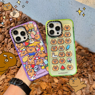 CASE.TIFY Lazy Holiday Bear doodles phone case for iphone 14 14pro 14promax 13 13pro 13promax cartoon cute animal style 12 12pro 12promax 11  High-end hard case transparent casing shockproof  New Design ins styles