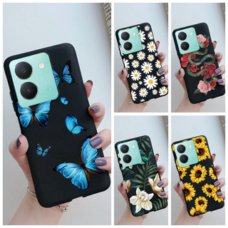 เคสซิลิโคนนิ่ม กันกระแทก พิมพ์ลายผีเสื้อ ดอกไม้ สําหรับ Vivo Y36 4G Vivo Y27 5G Vivo Y36 V2247