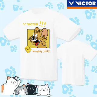 【 สินค้าใหม่ 2023 】เสื้อกีฬาแบดมินตัน แขนสั้น แบบแห้งเร็ว ลาย Victor 2023 สําหรับผู้ชาย และผู้หญิง