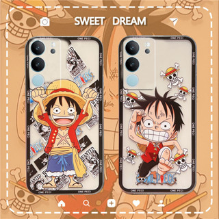 New เคส VIVO V29 5G Y27 5G 4G Y36 V27 Y02A Y02 Y22s Y22 Y35 V25 Pro 5G V25e Fashion Soft Case Transparent Cute Cartoon Luffy Shockproof Camera Lens Protection Cover เคสโทรศัพท์ VivoV29 VIVOY27 VIVOV27 VivoY36 VivoY02A VIVOV25 เคสวีโว่วี29