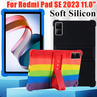 เคสแท็บเล็ต ซิลิโคนนิ่มมาก พร้อมขาตั้ง สําหรับ Xiaomi Redmi Pad SE 2023 11.0 นิ้ว 2023 SE 11 นิ้ว