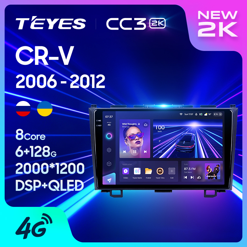 Teyes แผ่น dvd เครื่องเล่นมัลติมีเดีย วิทยุ CC3L CC3 2K สําหรับ Honda CRV CR-V 3 RE 2006-2012 GPS Android 10 No 2din 2