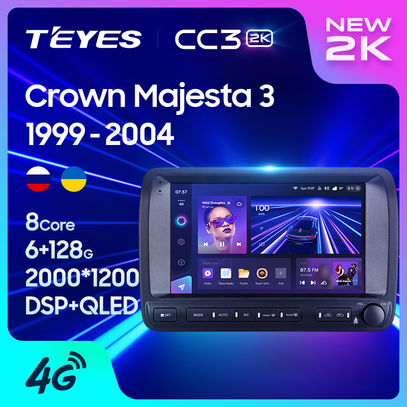 Teyes CC3 2K แผ่น dvd GPS เครื่องเล่นมัลติมีเดีย วิทยุ นําทาง สเตอริโอ GPS Android 10 No 2din 2 din สําหรับ Toyota Crown Majesta 3 S170 1999-2004