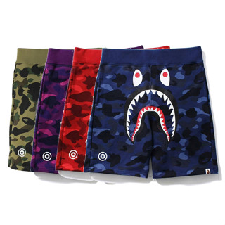 Bape กางเกงขาสั้นลําลอง ผ้าฝ้าย พิมพ์ลาย มีสไตล์ สําหรับทุกเพศ