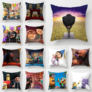 ปลอกหมอน ผ้าโพลีเอสเตอร์ พิมพ์ลาย Despicable Me ขนาด 45x45 ซม. สําหรับตกแต่งบ้าน รถยนต์