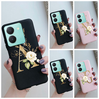 เคสโทรศัพท์มือถือ ซิลิโคนนิ่ม ผิวด้าน กันกระแทก พิมพ์ลายตัวอักษร แฟชั่น สําหรับ Vivo Y36 4G Y27 5G