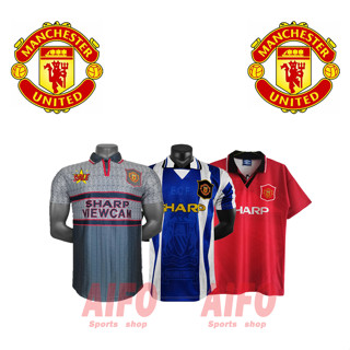 เสื้อกีฬาแขนสั้น ลายทีมชาติฟุตบอล MU 1994/96 ชุดเยือน สไตล์เรโทร คุณภาพสูง สําหรับผู้ชาย