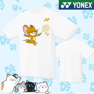 Yonex 2023 ใหม่ เสื้อกีฬาแบดมินตัน แขนสั้น ระบายอากาศ ทรงหลวม แห้งเร็ว สําหรับผู้ชาย และผู้หญิง