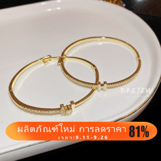 Drejew สร้อยข้อมือแฟชั่น 14K ประดับเพทาย เพทาย ลายตัวอักษร หรูหรา เรียบง่าย สไตล์ยุโรป และอเมริกา