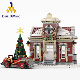 Buildmoc ของเล่นบล็อกตัวต่อ รูปเมืองคริสต์มาส เสริมการเรียนรู้เด็ก 983 ชิ้น MOC-84431