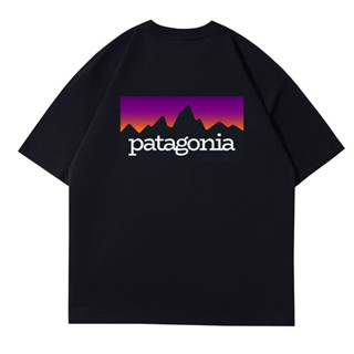 ใหม่ เสื้อยืดคอกลม แขนสั้น พิมพ์ลาย Patagonia ทรงหลวม สําหรับคู่รัก