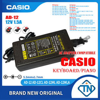 อะแดปเตอร์ชาร์จ 12V 1.5A AD-12 AD-12ML AC สําหรับคีย์บอร์ดเปียโน Casio KT-80 KT-90G CDP-100 CDP-200(R) CPS-80 CPS-80S