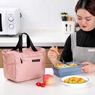⭐Next-Day Delivery⭐กระเป๋าใส่กล่องอาหารกลางวัน มีฉนวนกันความร้อน แบบพกพา