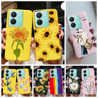 เคสโทรศัพท์มือถือ ซิลิโคนนิ่ม TPU ลายดอกทานตะวัน สีแคนดี้ สําหรับ Vivo Y36 4G 2023 Y36 V2247