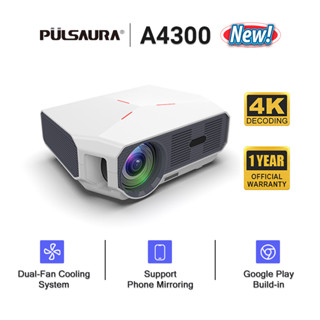 A4300 Projector 4K มินิโปรเจคเตอร์ โปรเจคเตอร์ แบบพกพา ความละเอียด Full HD 1080P