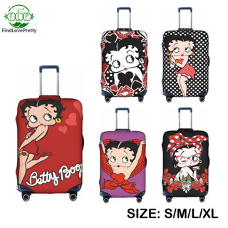 【พร้อมส่ง】Betty Boop ผ้าคลุมกระเป๋าเดินทาง ลายการ์ตูนน่ารัก ซักได้ 18-32 นิ้ว