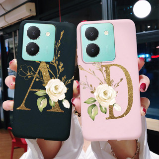 เคสโทรศัพท์มือถือ ซิลิโคนนิ่ม ผิวด้าน กันกระแทก ลายตัวอักษร สีดํา ชมพู สําหรับ Vivo Y36 4G Y36 Y 36 V2247