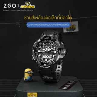 Minions นาฬิกาแบรนด์ร่วมนักเรียนรุ่นเกาหลีนาฬิกาอินเทรนด์นาฬิกากันน้ำสำหรับเด็กสายโปร่งใสนาฬิกาอิเล็กทรอนิกส์สำหรับเล่นกีฬา