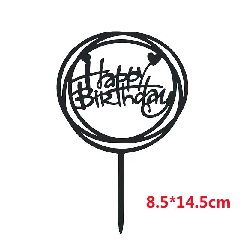 ชุดท็อปเปอร์เค้กสุขสันต์วันเกิดสิบชิ้น-ธงอะคริลิคสีทองสีชมพูสําหรับอาบน้ําทารก, งานแต่งงานและการตกแต่งฉลอง - รูปที่ 2