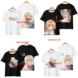 ใหม่ เสื้อยืดลําลอง แขนสั้น มีฮู้ด พิมพ์ลายอนิเมะ The Angel Next Door Spoils Me Rotten Shiina Mahiru 3D ทรงหลวม สไตล์ญี่ปุ่น สําหรับผู้ชาย และผู้หญิง