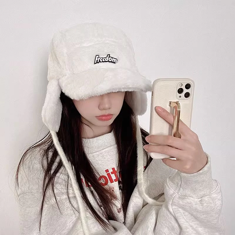 หมวกเบสบอลผ้ากำมะหยี่แต่งหูกระต่ายสำหรับผู้หญิง thumbnail 4