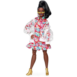 Barbie BMR1959 Doll - Clear Vinyl Bomber Jacket &amp; Floral Hoodie Dress เสื้อแจ็กเก็ตบอมเบอร์ มีฮู้ด ลายดอกไม้ สําหรับตุ๊กตาบาร์บี้ BMR1959