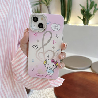 เคสโทรศัพท์มือถือ pc แบบแข็ง ลายการ์ตูนแมว KT สีชมพู และสีขาว สําหรับ iPhone 15 Pro max 14Pro max case 15 Pro 13Pro max 12Pro max 14Pro 13Pro 12Pro 11 12 13 14 15 ultra มือกรอบนิ่ม