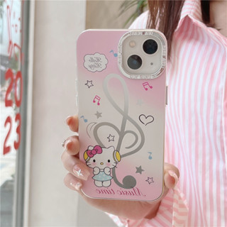 เคสโทรศัพท์มือถือ แบบนิ่ม ลายการ์ตูนคิตตี้ มีสายคล้อง สําหรับ iPhone 11 12 13 14 15 PRO MAX iPhone14 iPhone14Pro