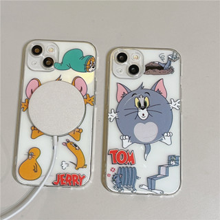 เคสโทรศัพท์มือถือ TPU แบบนิ่ม ลายการ์ตูน Tom Jerry สําหรับ iPhone 11 12 13 14 15 PRO MAX iPhone14 iPhone14Pro