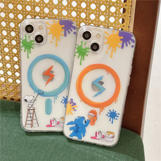 เคสโทรศัพท์มือถือ TPU แบบนิ่ม ลายการ์ตูนสนูปปี้ สําหรับ iPhone 11 12 13 14 15 PRO MAX iPhone14 iPhone14Pro