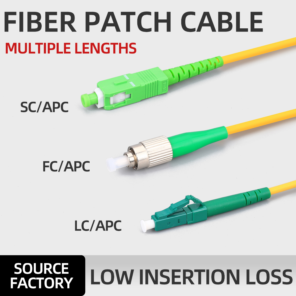 Patch Cord SC/APC - SC/APC Single Mode Extension Fiber Optic Jumper Cable SC/FC/LC/ST Extension 2M 3