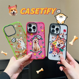 CASE.TIFY Cute and fashionable dog doodles phone case for iphone 14 14pro 14promax 13 13pro 13promax cartoon cute animal style 12 12pro 12promax 11  High-end hard case GLITTER transparent casing shockproof  New Design ins styles