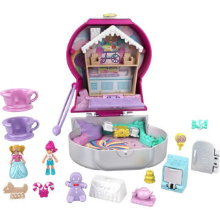 Polly Pocket Candy Cutie Gumball Compact Playset with 2 Micro Dolls &amp; Accessories, Travel Toys GTN23 Polly ชุดของเล่นลูกอม ลูกหมากฝรั่ง พร้อมตุ๊กตา 2 ตัว และอุปกรณ์เสริม GTN23