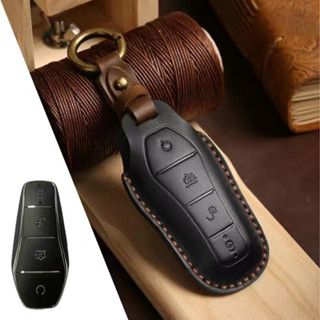 BYD  ATTO 3 Auto Accessories leather Car Smart Key Case Holder Protector Key Cover Buckle Shell