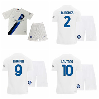 เสื้อกีฬาแขนสั้น ลายทีมชาติฟุตบอล Inter Milan 2023-24 ชุดเหย้า Lautaro Martinez Thuram Dumfries