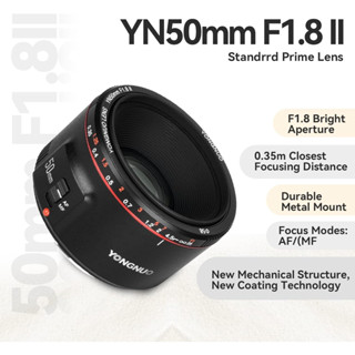 Yongnuo YN50MM F1.8 II AF/MF เลนส์โฟกัสระยะไกล 0.35 ม. สีดํา สีขาว สําหรับ Canon 5D IV 1DX I 200D II 850D 7D 6DII