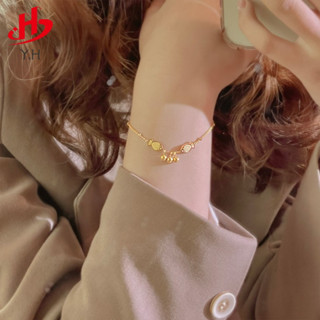 ⭐Y.H⭐ ปลา และฟอง 18K กำไลข้อมือสแตนเลส