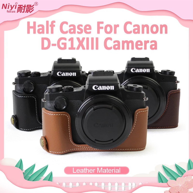 เคสกระเป๋าหนัง PU แบบครึ่งหนึ่ง ป้องกันกล้อง สําหรับ Canon G5X2 G5XII G1XII G1X2 G7XII G7X2 R8 R50 R