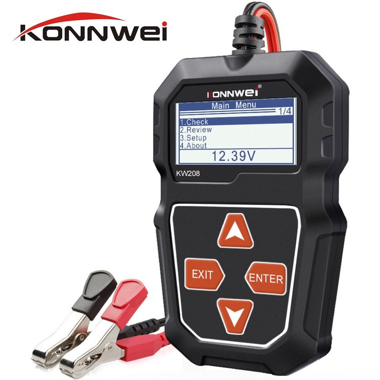 KONNWEI KW208 Car Battery Tester 12V 100 To 2000Cca Cranking Charging Circut Tester Battery Analyzer