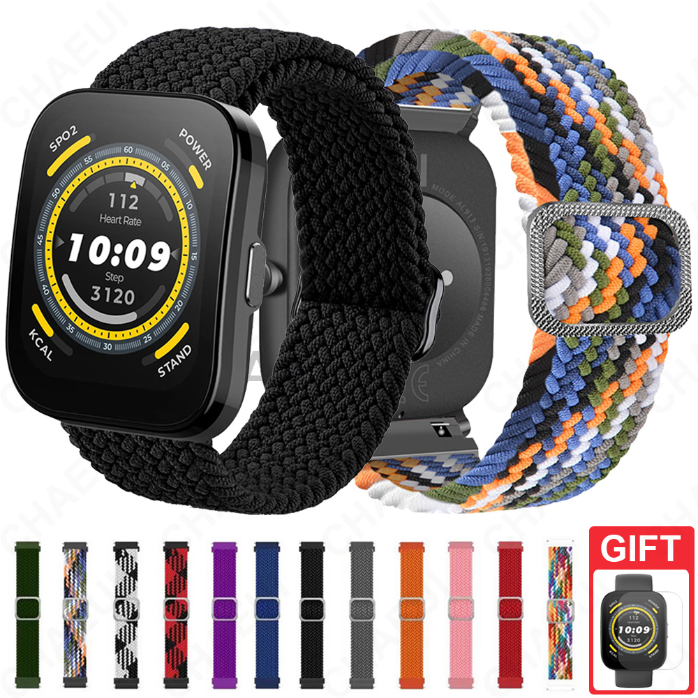 สายรัดไนลอนถักสําหรับ Amazfit Bip Max 6 5 Unity 3 U Pro S / GTS 4 Mini 3 2