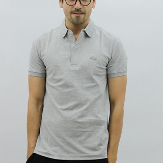 เสื้อโปโล Lacoste เสื้อโปโลสําหรับผู้ชายผ้าฝ้ายสํานักงานแขนสั้น POLO