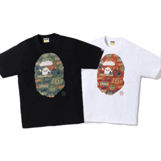 Bape เสื้อยืด คอกลม แขนสั้น ผ้าฝ้าย พิมพ์ลาย แฟชั่นสําหรับผู้ชาย และผู้หญิง