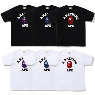 Bape เสื้อยืด คอกลม แขนสั้น ผ้าฝ้าย พิมพ์ลาย แฟชั่นสําหรับผู้ชาย และผู้หญิง