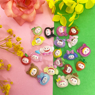 SANRIO เล็บปลอมเรซิ่น ลายการ์ตูนผลไม้ ซานริโอ้ น่ารัก สีสันสดใส สําหรับตกแต่งเล็บ DIY 50 ชิ้น