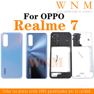 ฝาครอบแบตเตอรี่ด้านหลัง กรอบกลาง กรอบกล้อง และปุ่ม สําหรับ OPPO Realme 7 RMX2151 RMX2155