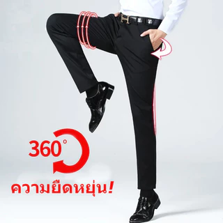 กางเกงลําลอง ขายาว ผ้ายืด เข้ารูป พลัสไซซ์ แบบเป็นทางการ สําหรับผู้ชาย