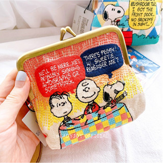 กระเป๋าใส่เหรียญ ใส่ลิปสติก ใส่บัตรประจําตัวประชาชน ปักลายการ์ตูน Snoopy น่ารัก แบบพกพา