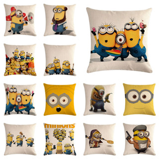 ปลอกหมอน ผ้าลินิน พิมพ์ลาย Despicable Me ขนาด 45x45 ซม. สําหรับตกแต่งบ้าน รถยนต์